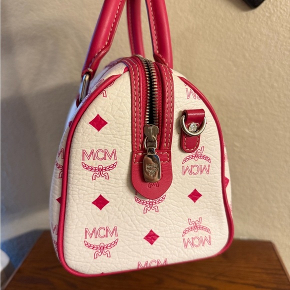 MCM Authentic mini pink white bag Boston - Picture 9 of 16
